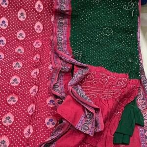 Pure Gadhwal silk bandhani dress