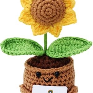 Cute Crochet Sunflower with message