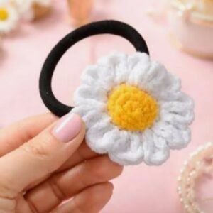 Crochet Daisy Hairtie