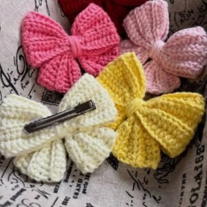 Crochet Bow Hair Clip