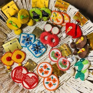 Hand embroidered earrings