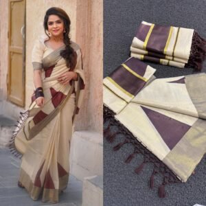Coffe brown temple saree