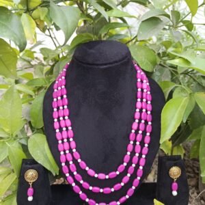 Three layers pink Necklace