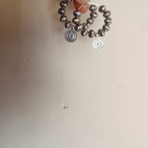 Oxcidsed silver hoops earring