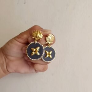 Black fabric earring