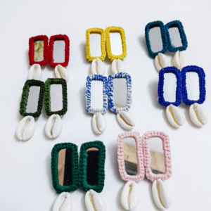 Handmade mirror work earrings