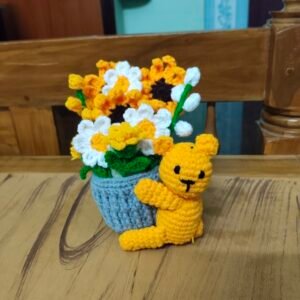 Teddy with flower basket