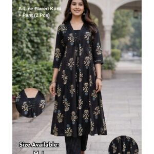 Stylish party wear black kurti pair