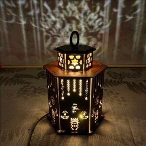 Decorative wooden hanging lamp with light