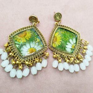 Floral resin earings