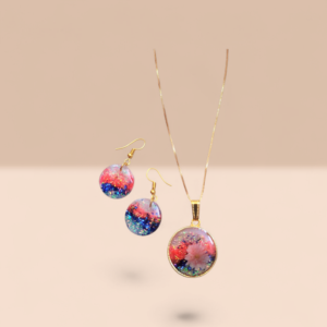 Glitter resin jewellery set