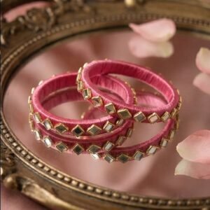 Blush Aura Silk Thread Bangles