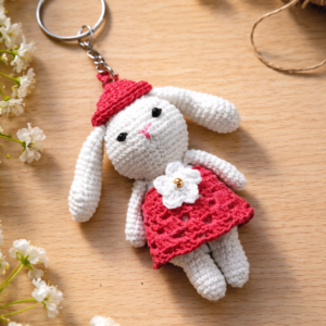 Kawaii bunny crochet keyring | charm