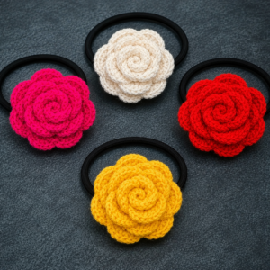 Handmade Crochet Flower Hair Band / Rubber bands