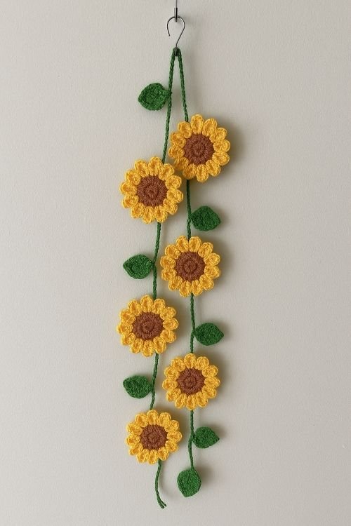 Crochet Sunflower Wall Hanging - Image 2