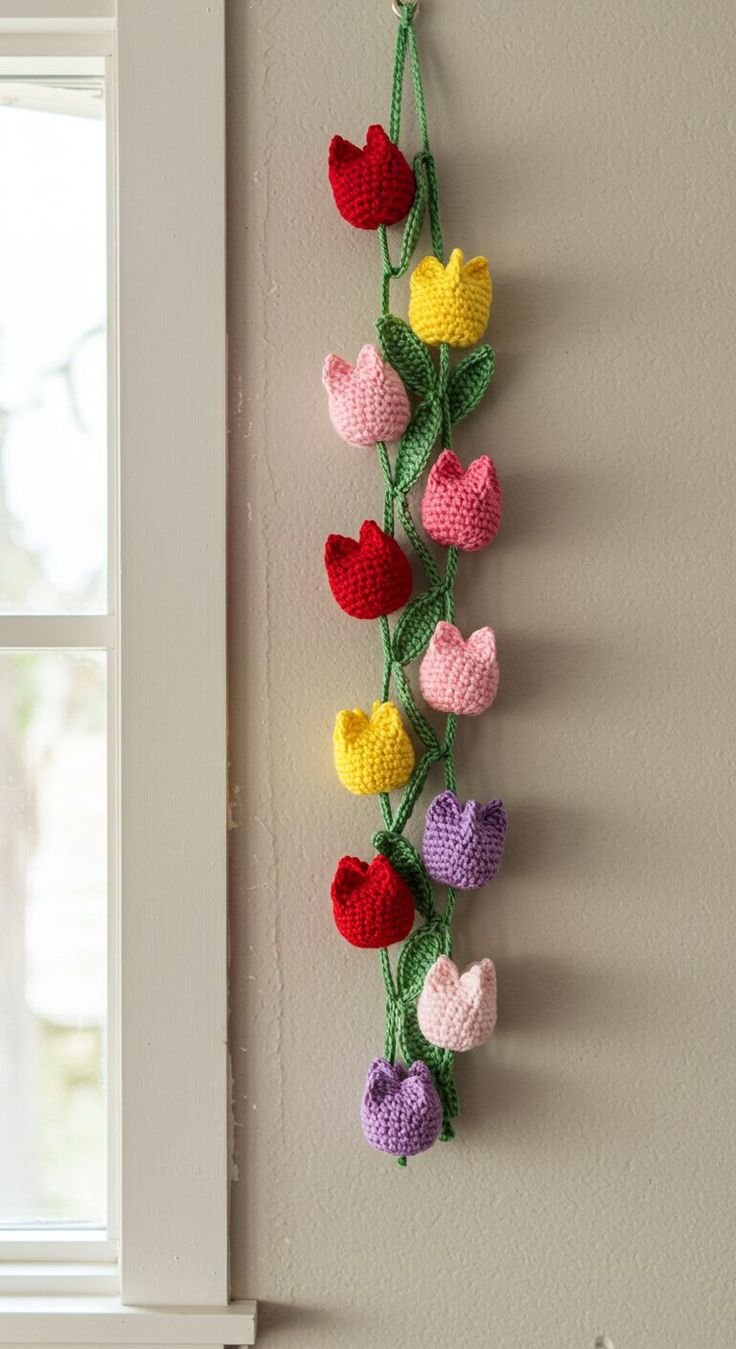 Crochet Tulip Wall Hanging - Image 2