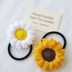 Floral crochet hair ties combo