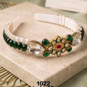 Green white hairband