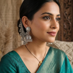 Oxidised bahubali earrings