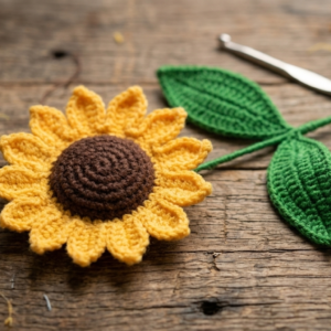 Crochet sunflower