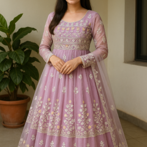 Elegant net floral gown