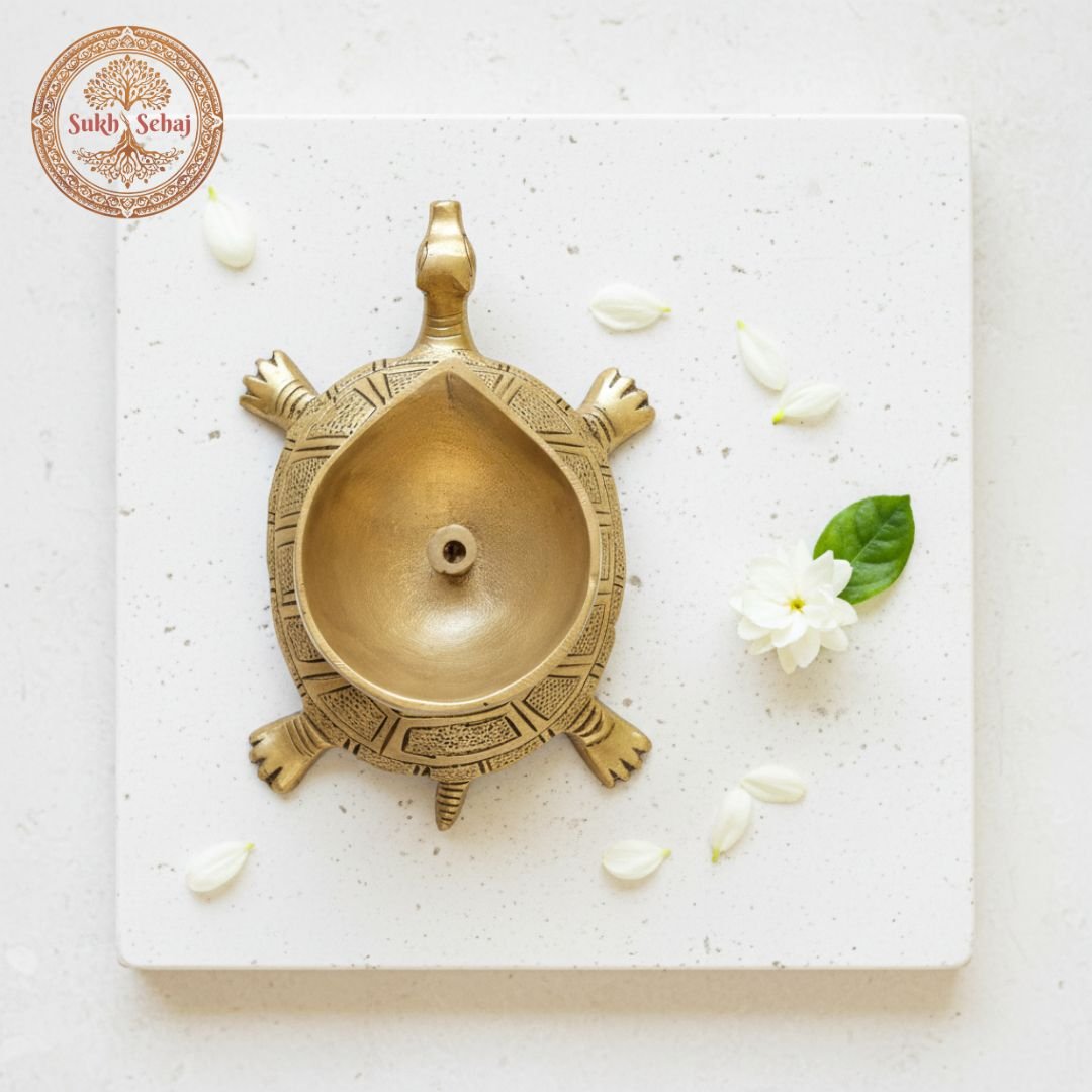 Kubera Kurma Diya | Tortoise Lamp, Deepak, Brass, Handcrafted, Antique Yellow Finish, 6.9 Inch Height, Oil Lamp Home Temple, Decor, Pooja Ritual and Gifting (Antique Yellow Finish) - Image 3