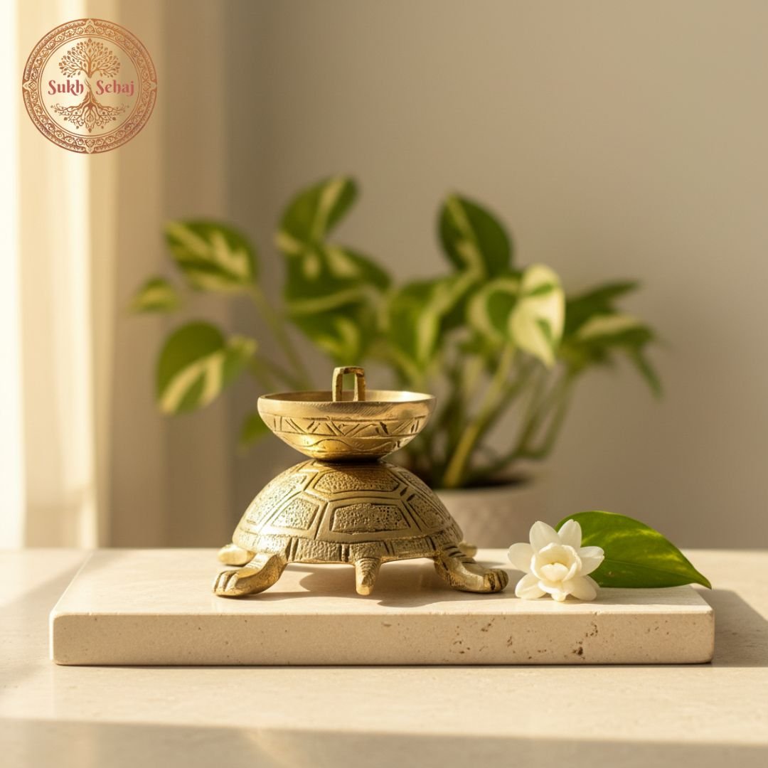 Kubera Kurma Diya | Tortoise Lamp, Deepak, Brass, Handcrafted, Antique Yellow Finish, 6.9 Inch Height, Oil Lamp Home Temple, Decor, Pooja Ritual and Gifting (Antique Yellow Finish) - Image 2