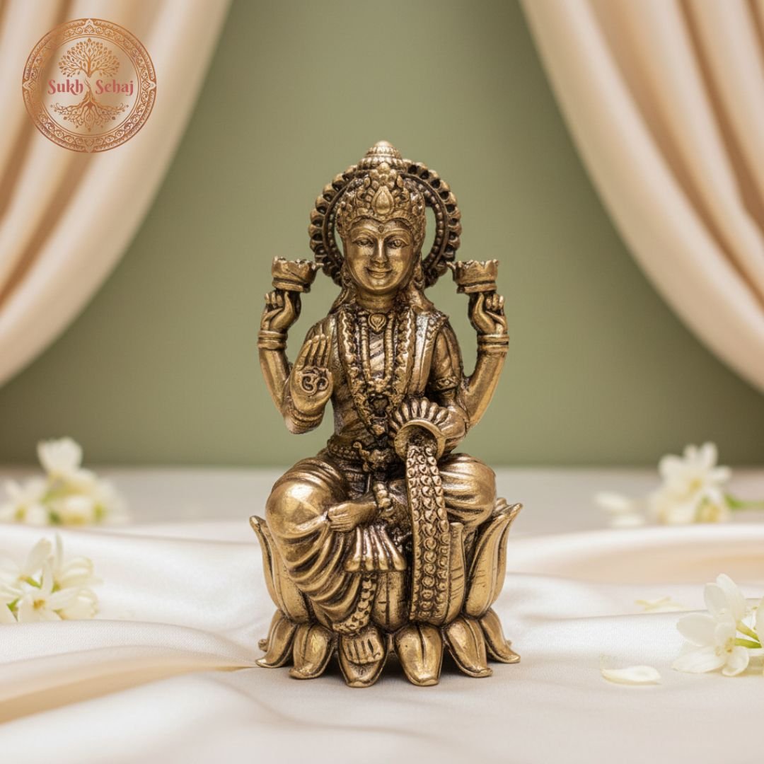 Shree Lakshmi Ganesh Murti Set | Brass Murti | Handcrafted, Antique Finish, 2.9 Inch Height, for Home Temple, Decor, Pooja Ritual and Gifting - Image 3