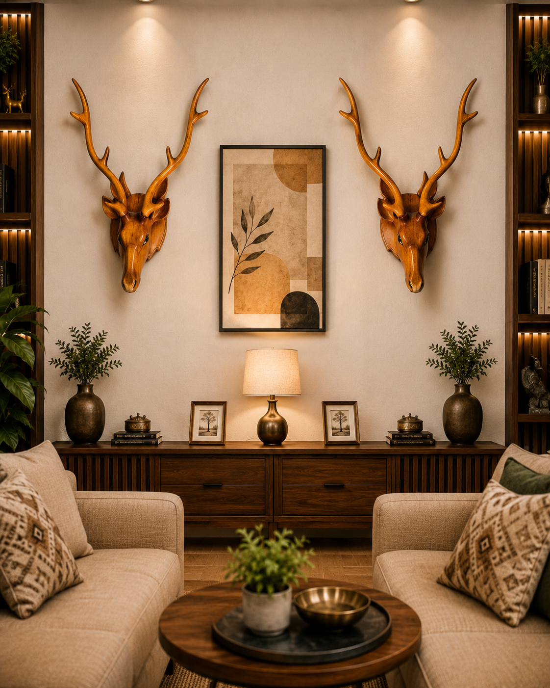 Wall Hanging Wooden Deer Head for Decor Your Home & Office Also. Traditional Decor & Gifting Item | Natural Brown Finish- 1 PCS ( 22 cm x 11.5 cm x 12 cm height) - Image 5