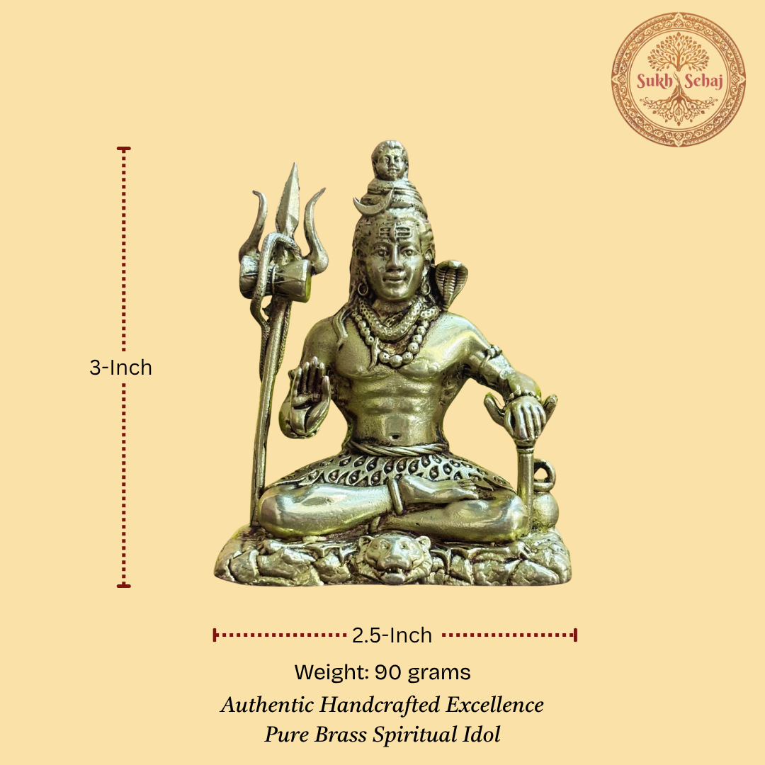 Lord Shiva Murti | Brass Murti | Handcrafted, Antique Finish, 3.0 Inch, for Home Temple, Decor, Pooja Ritual and Gifting - Image 5