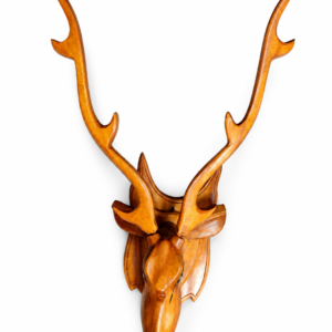 Wall Hanging Wooden Deer Head for Decor Your Home & Office Also. Traditional Decor & Gifting Item | Natural Brown Finish- 1 PCS ( 22 cm x 11.5 cm x 12 cm height)