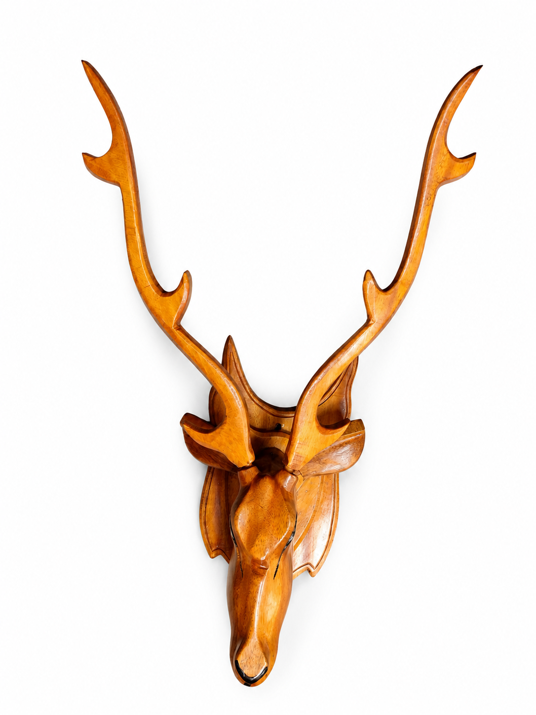 Wall Hanging Wooden Deer Head for Decor Your Home & Office Also. Traditional Decor & Gifting Item | Natural Brown Finish- 1 PCS ( 22 cm x 11.5 cm x 12 cm height)