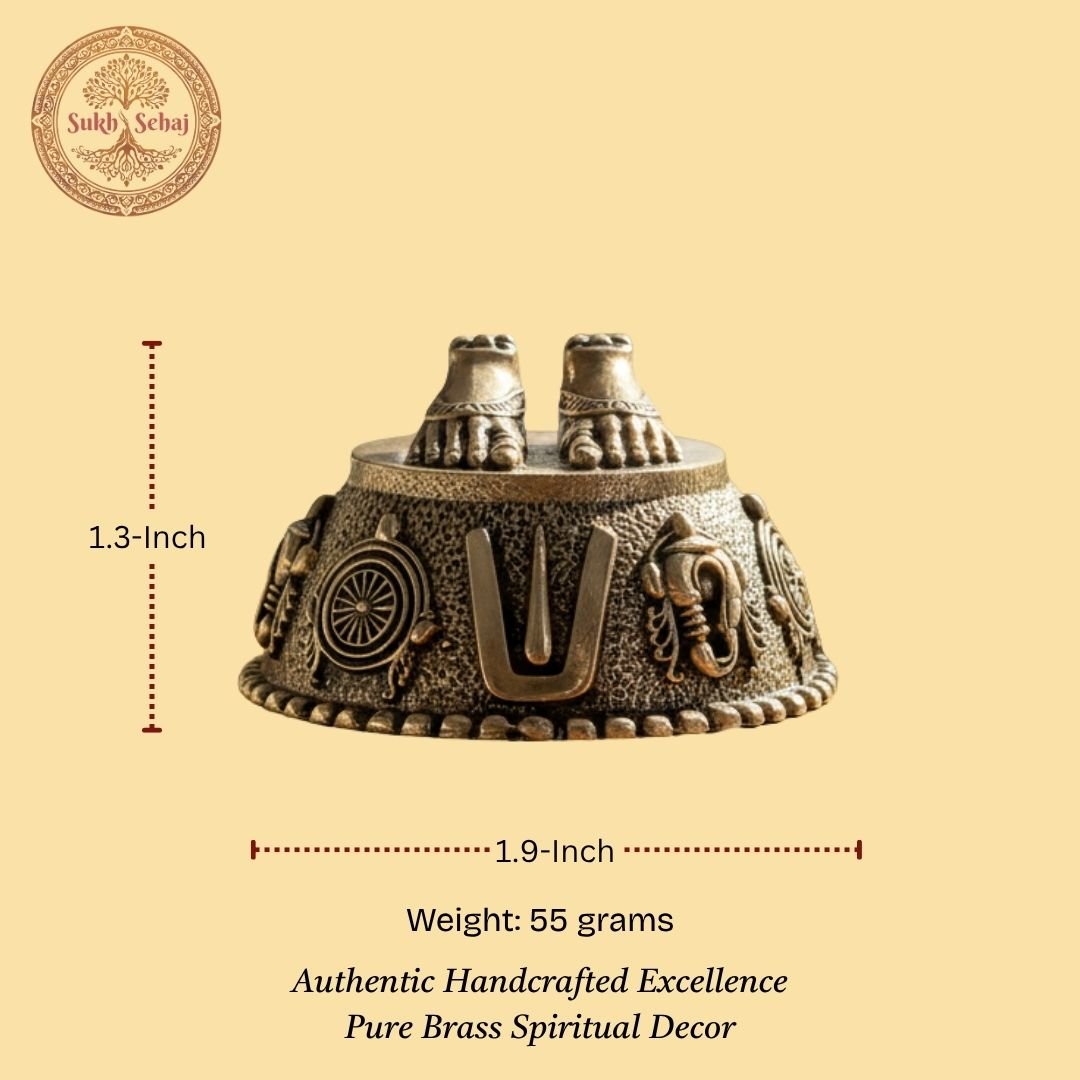 Shree Tirupati Balaji Padam | Lord Vishnu Charan Paduka | Handcrafted, Antique Black Finish, 1.9 Inch, for Home Temple, Decor, Pooja Ritual and Gifting - Image 5