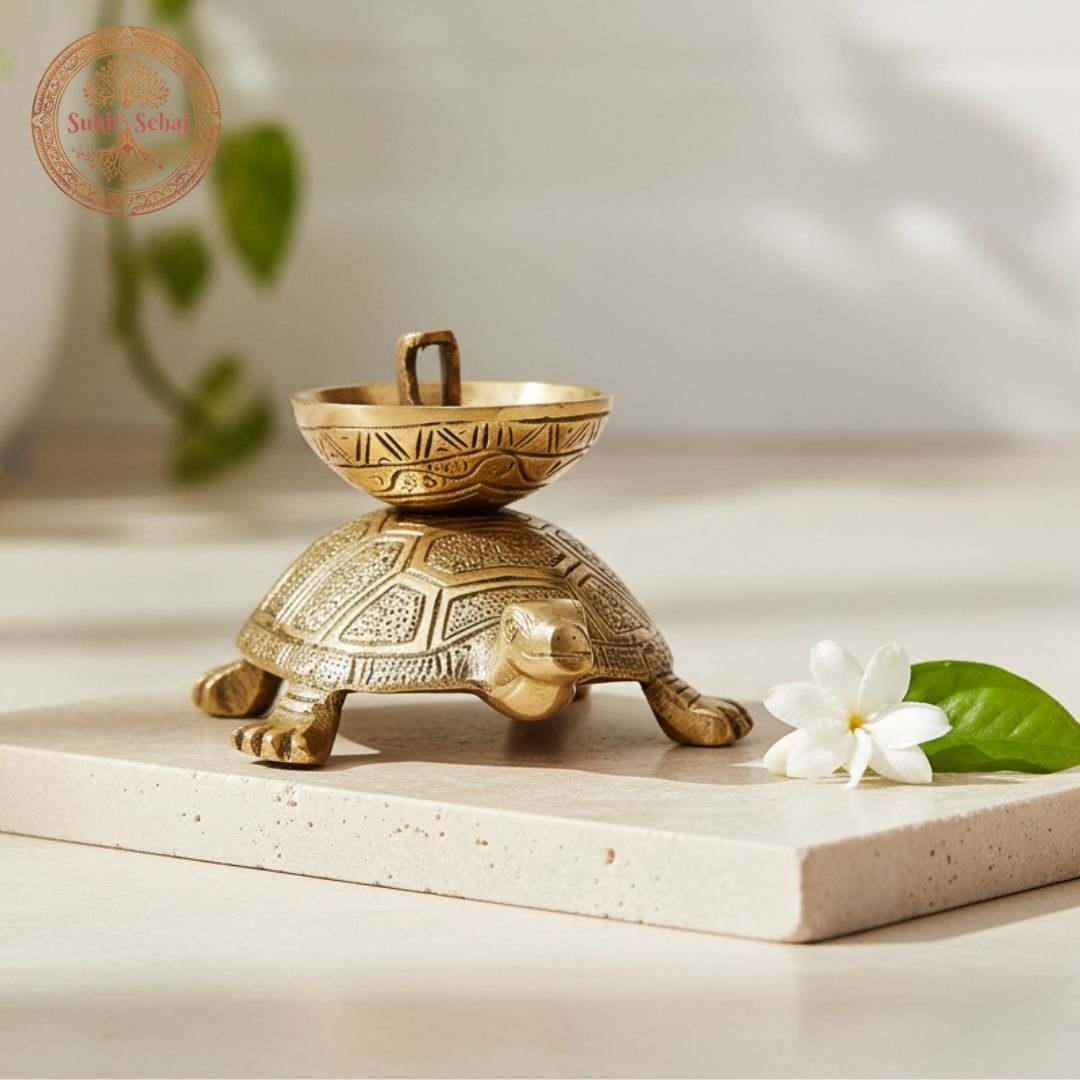 Kubera Kurma Diya | Tortoise Lamp, Deepak, Brass, Handcrafted, Antique Black Finish, 6.9 Inch Height, Oil Lamp Home Temple, Decor, Pooja Ritual and Gifting (Antique Black Finish) - Image 2