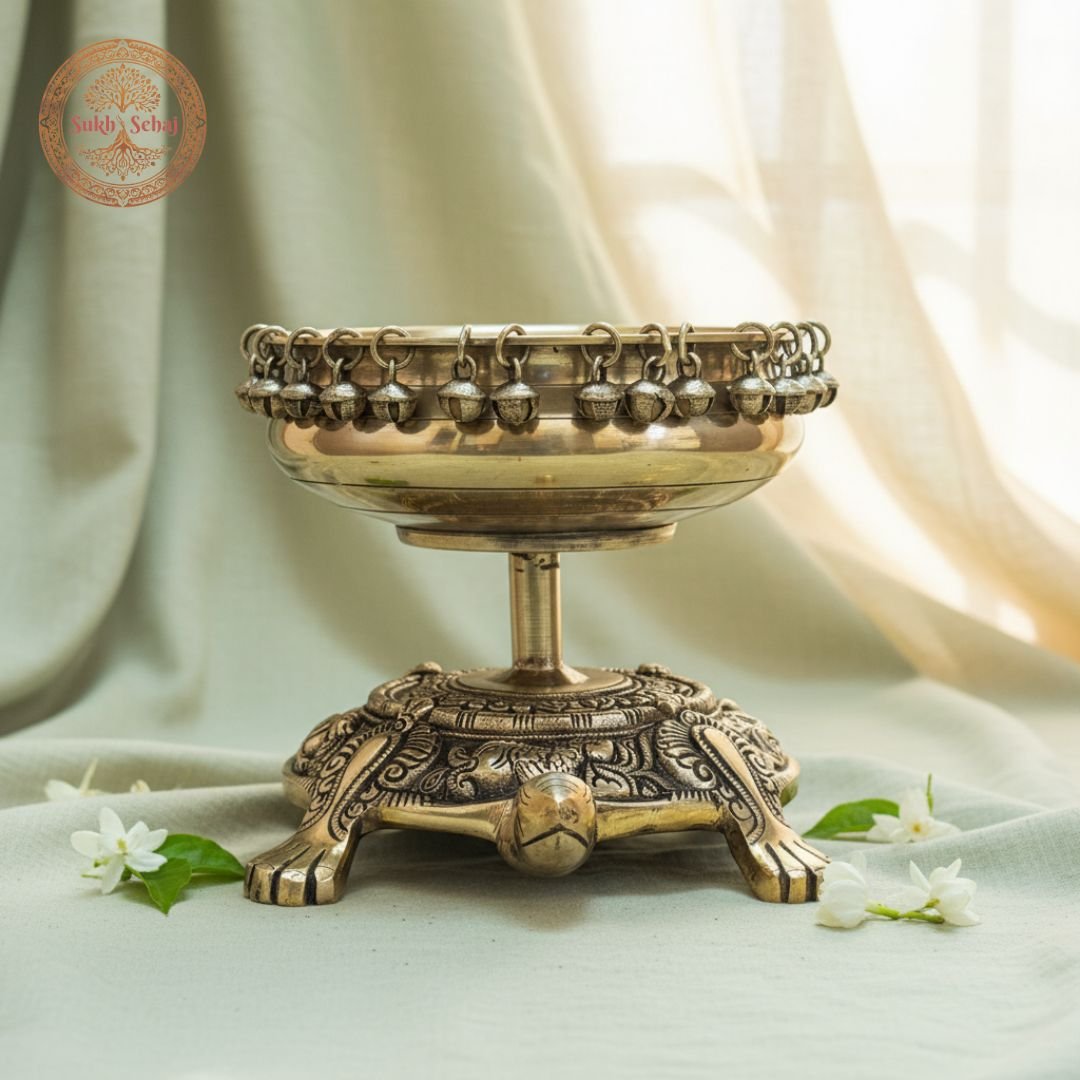 Kurma Urli | Brass Tortoise Urli | Tortoise Vessel | Decor Vessel | Handcrafted, Antique Black Finish, 10.0 Inch, for Home Temple, Decor, Pooja Ritual and Gifting - Image 2