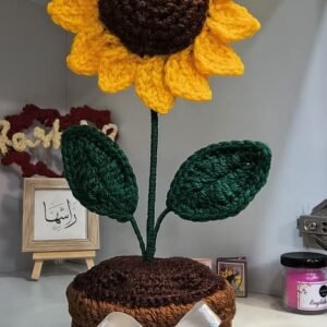 Crochet Sunflower pot