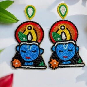Handmade Krishna Beaded Earrings