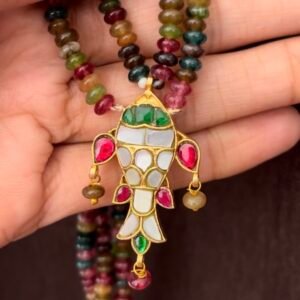 Jadau fish pendant