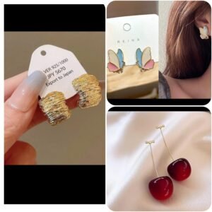 Primium quality studs and drop cheery earings are very affordable price