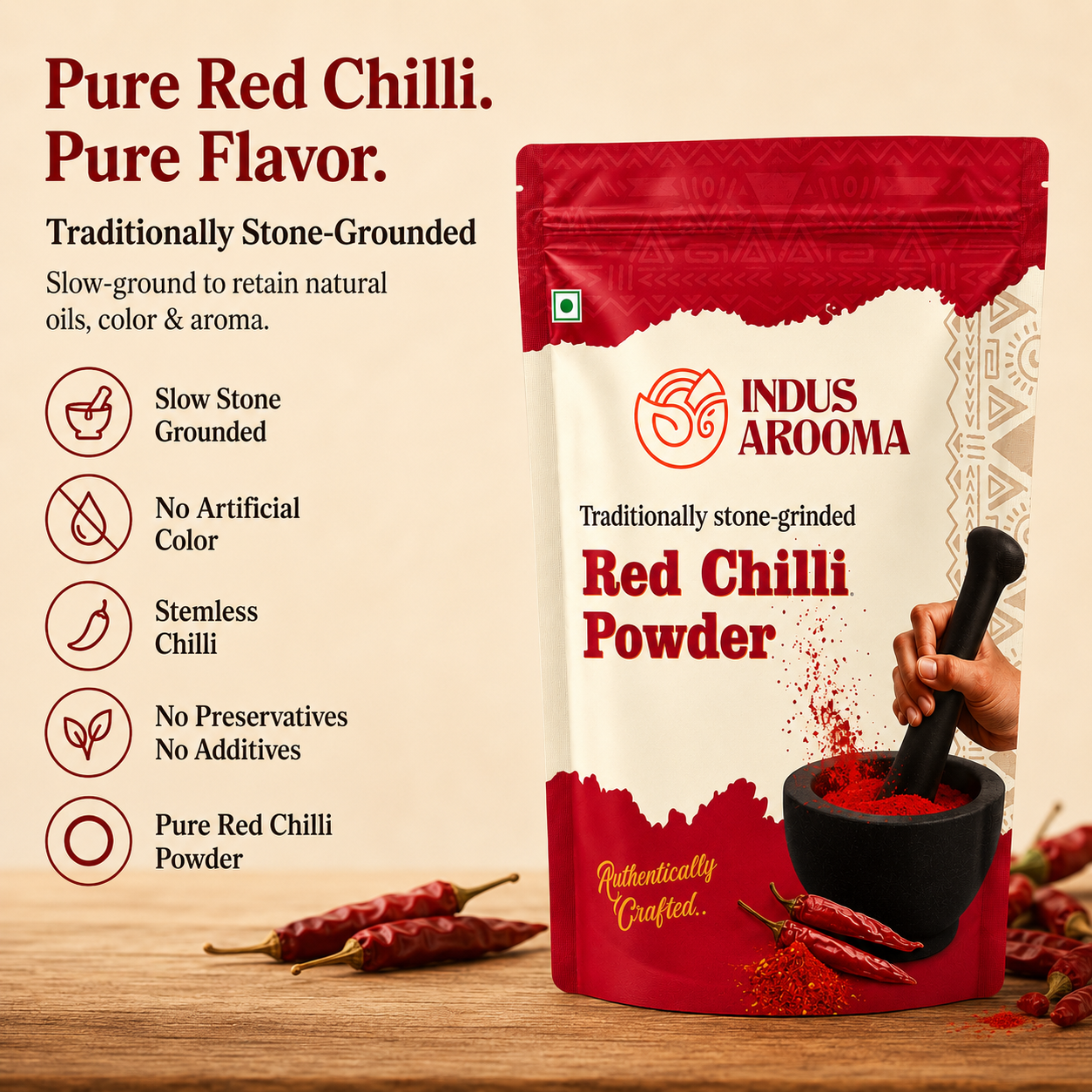 Slow Stone Ground Red Chili Powder 1 KG - Image 2