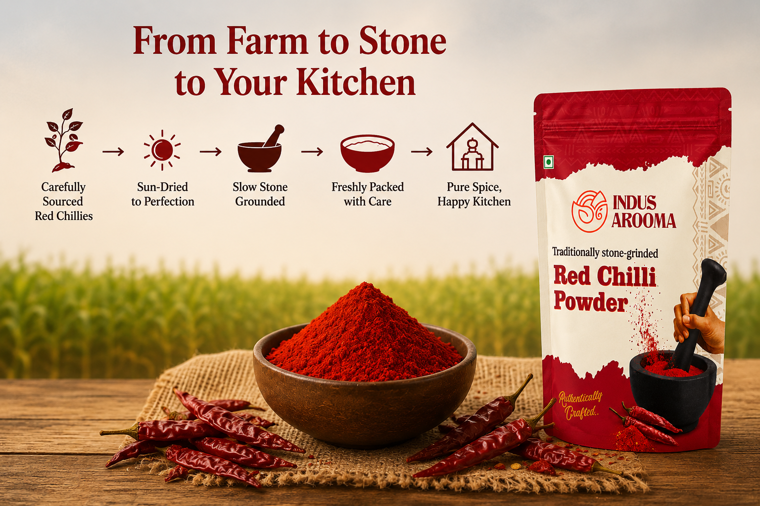 Slow Stone Ground Red Chili Powder 1 KG - Image 3