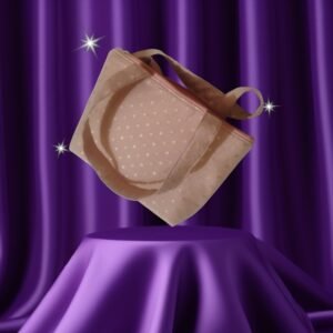 Premium Peach Polka Dot Tote Bag with Zip - Party & Wedding Use for Women