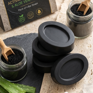 Handmade organic charcoal soap