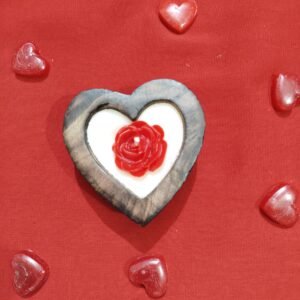 Wooden heart candle