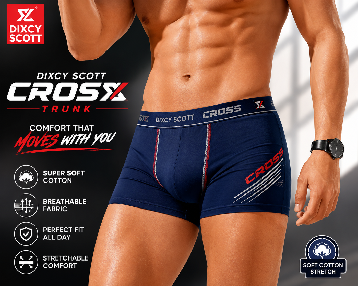 Dixcy scot cross trunk mens underwear