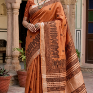 Linen cotton saree