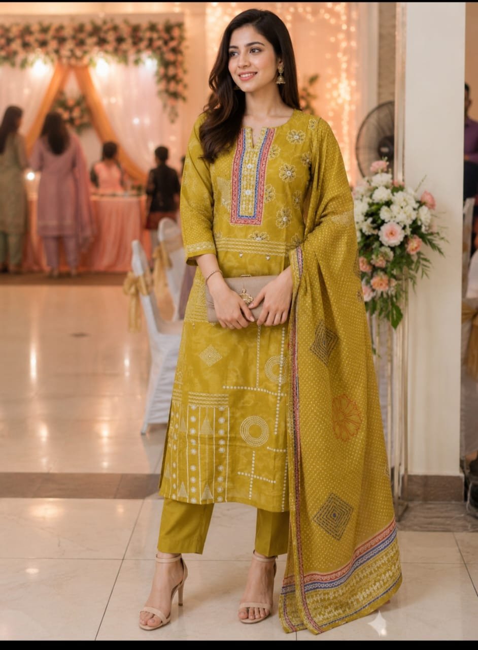 Pure crape kurti set