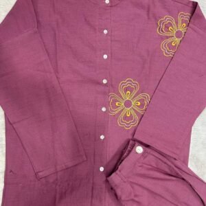 Pure cotton With Embroidery Work CORD SET