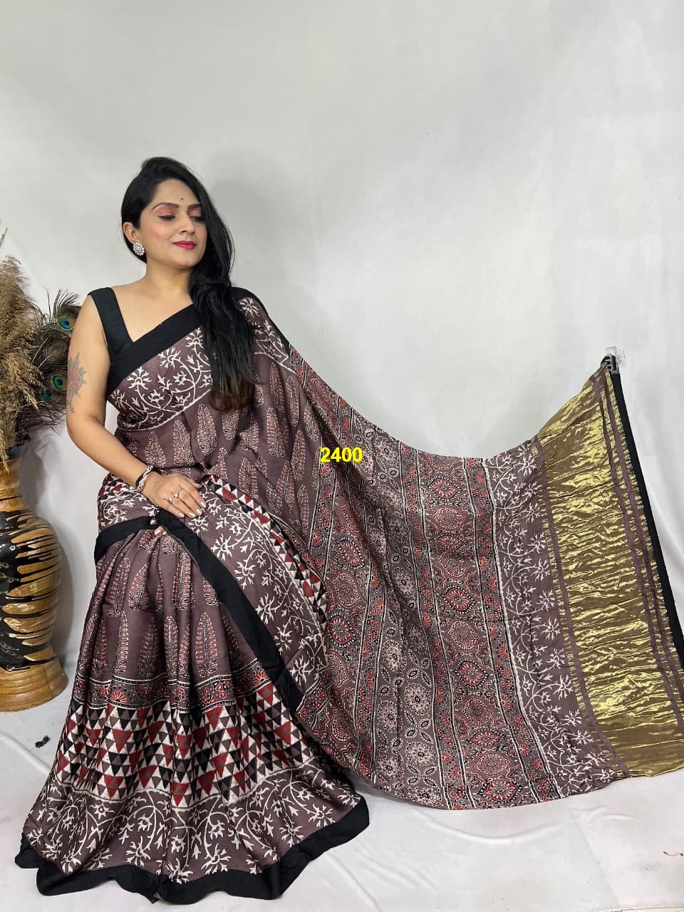 Pure modal silk saree - Image 4