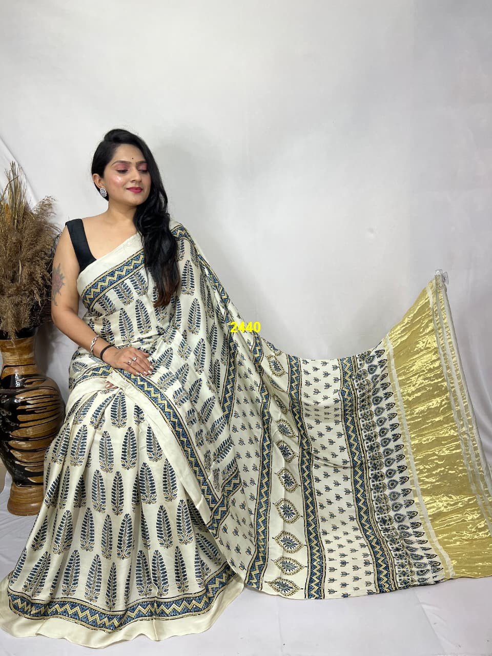 Pure modal silk saree - Image 2